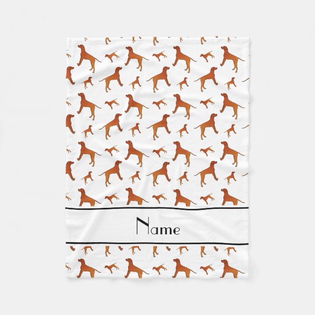 Manta Polar Nombre personalizado perros blancos Rhodesian ridg (Anverso)