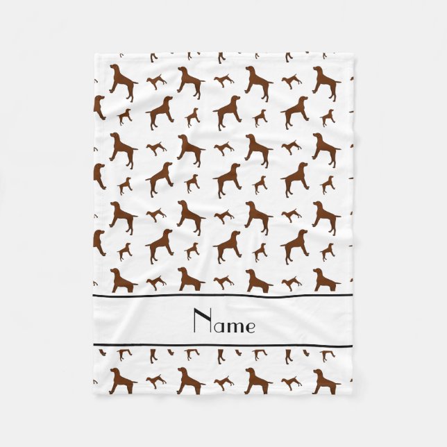 Manta Polar Nombre personalizado Perros blancos Vizsla (Anverso)