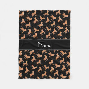 Manta Polar Nombre personalizado: perros chihuahua negros