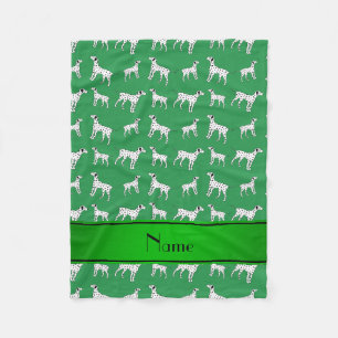Manta Polar Nombre personalizado perros dálmatas verdes