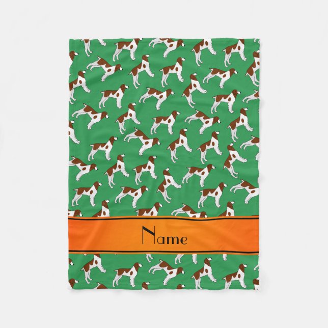 Manta Polar Nombre personalizado: perros de bretaña spaniel ve (Anverso)