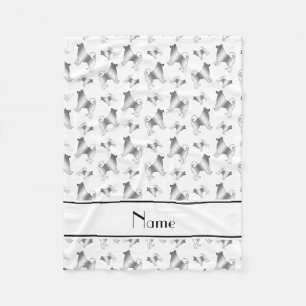 Manta Polar Nombre personalizado Perros elkhound noruegos blan