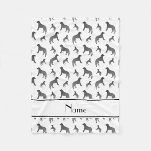 Manta Polar Nombre personalizado perros lobo irlandeses blanco