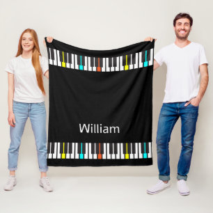 Manta Polar Nombre personalizado Pianista Claves de piano