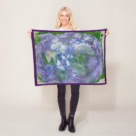 Manta Polar Nombre personalizado púrpura verde pintado abstrac