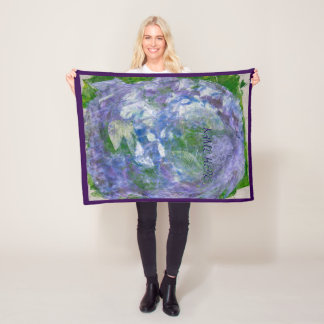 Manta Polar Nombre personalizado púrpura verde pintado abstrac