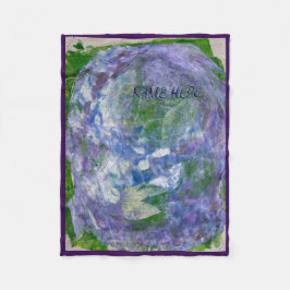 Manta Polar Nombre personalizado púrpura verde pintado abstrac