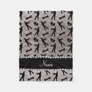 Manta Polar Nombre personalizado purpurinas de plata zombies