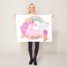 Manta Polar Nombre personalizado 🌈 Rainbow Unicorn         