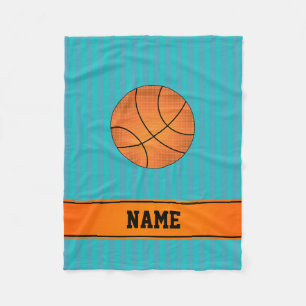 Manta Polar Nombre personalizado rayas turquesas de baloncesto