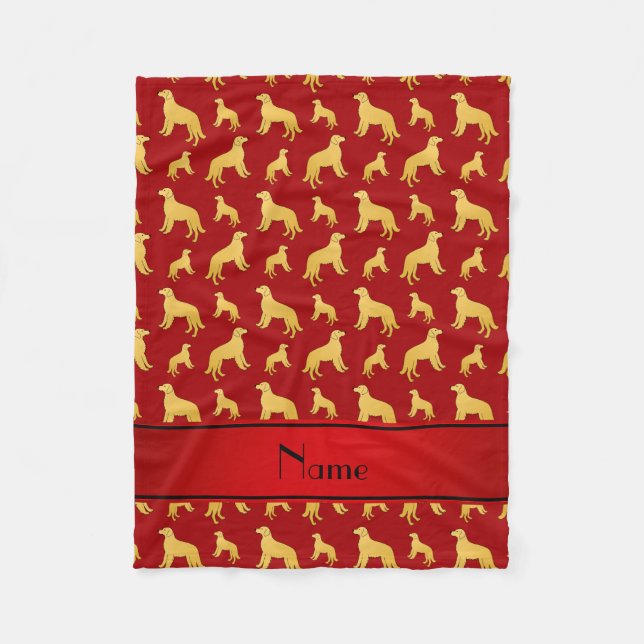 Manta Polar Nombre personalizado Red Golden Retriever dogs (Anverso)
