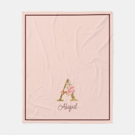 Manta Polar Nombre personalizado Relieve metalizado dorado Rub