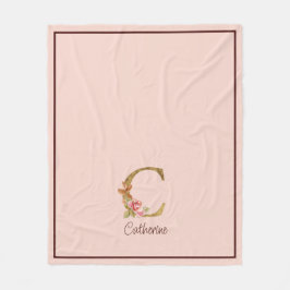 Manta Polar Nombre personalizado Relieve metalizado dorado Rub