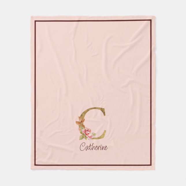 Manta Polar Nombre personalizado Relieve metalizado dorado Rub (Anverso)