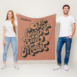 Manta Polar Nombre personalizado retro "Espíritu libre"