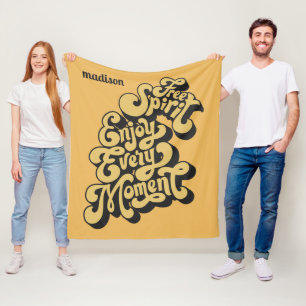 Manta Polar Nombre personalizado retro "Espíritu libre"