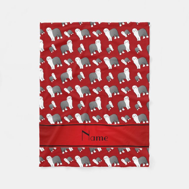 Manta Polar Nombre personalizado rojo Perros de perro de perro (Anverso)