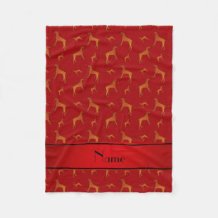 Manta Polar Nombre personalizado rojo Rhodesian ridgeback perr