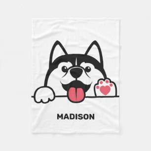 Manta Polar Nombre personalizado Siberian Husky cutto
