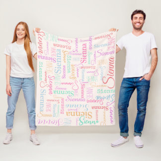Manta Polar Nombre personalizado siena pastel multicolor