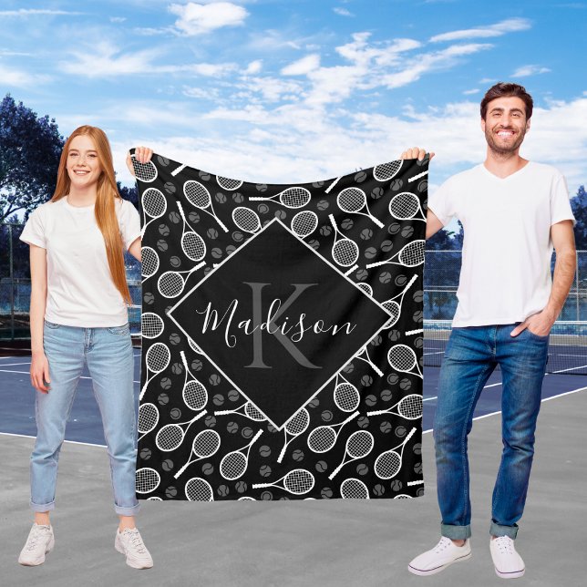 Manta Polar Nombre personalizado Tennis Racket Fleece Blanc (Subido por el creador)