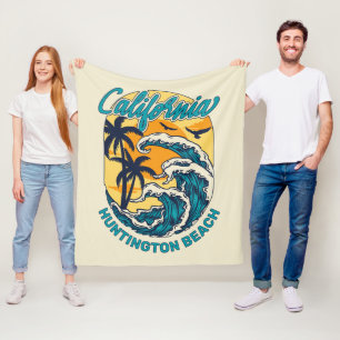 Manta Polar Nombre personalizado / Texto Surfing de California