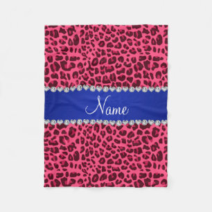 Manta Polar Nombre personalizado tira azul de impresión de leo