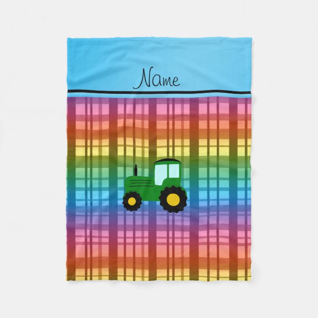 Manta Polar Nombre personalizado tractor verde trenzado arco i (Anverso)