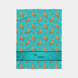 Manta Polar Nombre personalizado turquesa Norwich Terrier perr