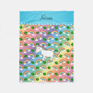 Manta Polar Nombre personalizado: unicorn rainbows shamrock
