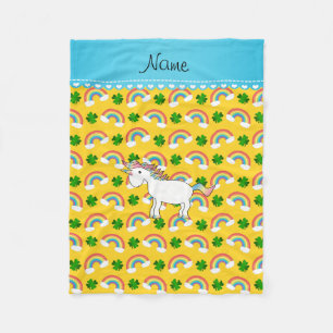 Manta Polar Nombre personalizado unicornio rainbows shamrock