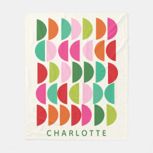 Manta Polar Nombre Personalizado Vibrant Playful Geométrico Mo