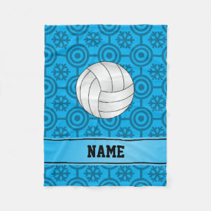 Manta Polar Nombre personalizado voleibol cielo azul retro cop