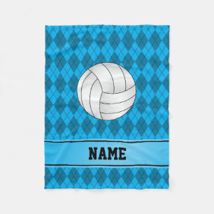 Manta Polar Nombre personalizado voleibol estilo azul cielo