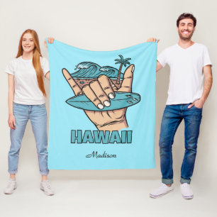 Manta Polar Nombre personalizado y ubicación Surf Shaka