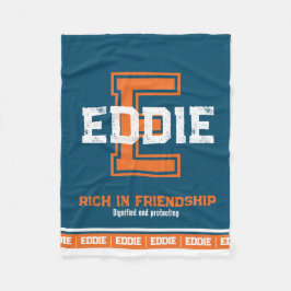 Manta Polar Nombre que significa naranja azul monograma deport