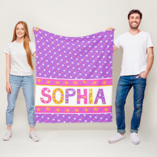 Manta Polar Nombre que significa Sophia rosa amarillo púrpura 