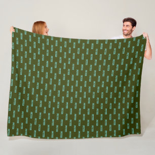 Manta Polar Nombre repetido personalizado en verde oscuro