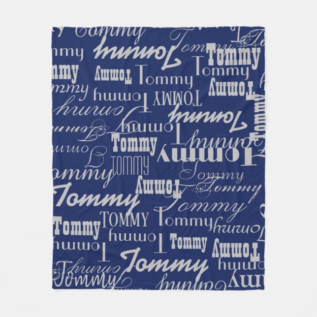 Manta Polar Nombre repetitivo en todo el azul (Anverso)