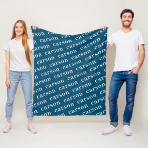 Manta Polar Nombre repetitivo simple y personalizado de Navy B