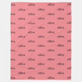 Manta Polar Nombre repetitivo simple y rosa polvoriento person