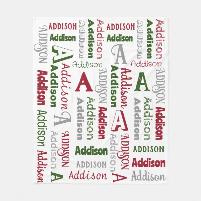 Manta Polar Nombre repetitivo y Navidades neutrales de género  (Anverso)