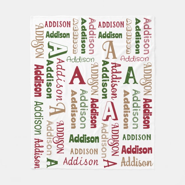 Manta Polar Nombre repetitivo y Navidades neutrales de género  (Anverso)