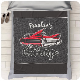 Manta Polar NOMBRE Retro Red Caddy Vintage Classic Car Garaje