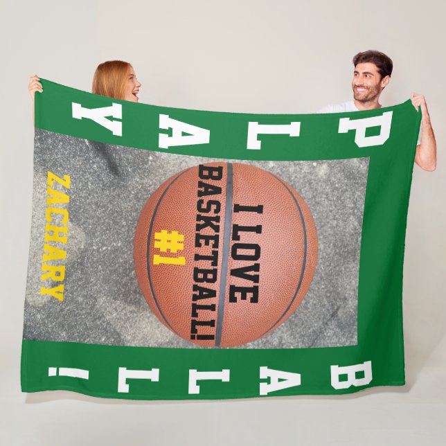 Manta Polar Nombre Verde Baloncesto (In situ)