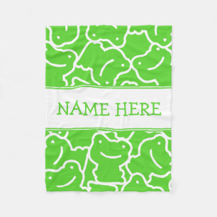 Manta Polar Nombre verde lindo de los niños de las ranas del