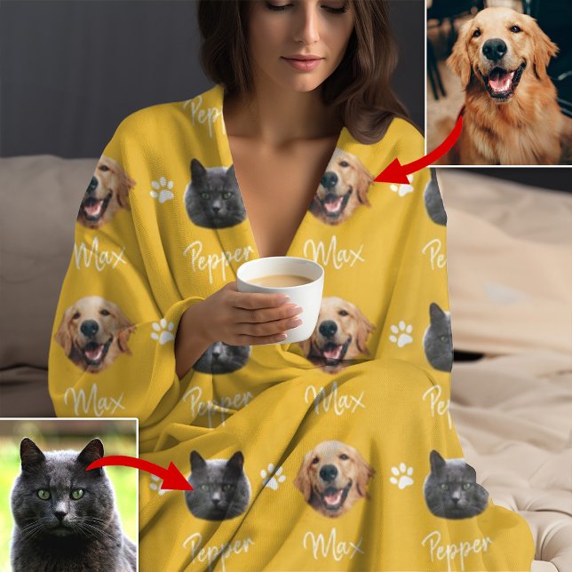 Manta Polar Nombre y foto personalizado de gato y perro, amari (Subido por el creador)