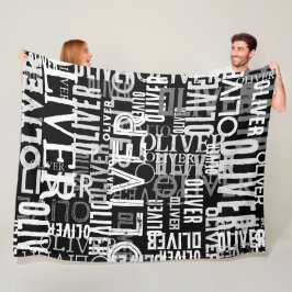 Manta Polar Nombres con problemas replicados en blanco y negro