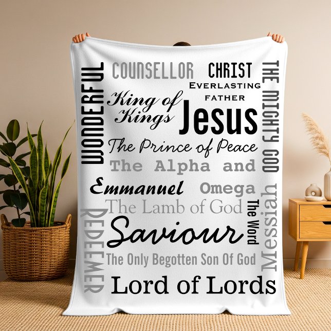Manta Polar Nombres cristianos de Jesús (Christian Seventeen Names of Jesus Fleece Blanket)