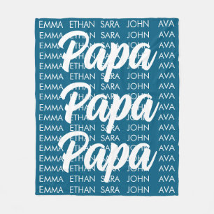 Manta Polar Nombres de nietos Personalizados de papá personali